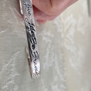 Silver Engraved Bangle Bracelet